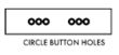 CIRCLE BUTTON HOLES for METAL NAMEPLATE